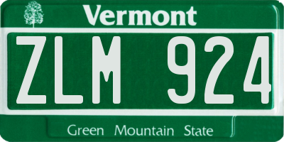VT license plate ZLM924
