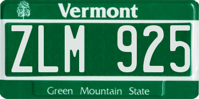 VT license plate ZLM925