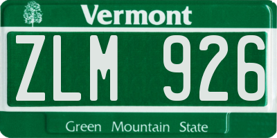 VT license plate ZLM926