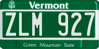 VT license plate ZLM927