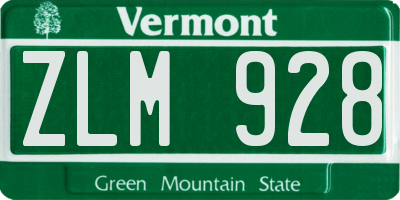 VT license plate ZLM928