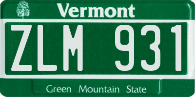 VT license plate ZLM931