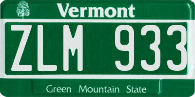 VT license plate ZLM933