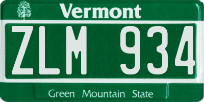 VT license plate ZLM934