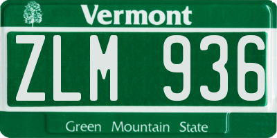 VT license plate ZLM936