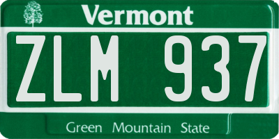 VT license plate ZLM937