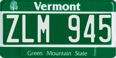 VT license plate ZLM945