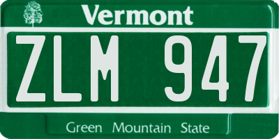 VT license plate ZLM947