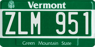 VT license plate ZLM951