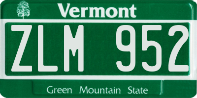 VT license plate ZLM952