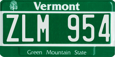 VT license plate ZLM954