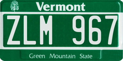 VT license plate ZLM967