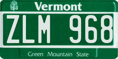 VT license plate ZLM968