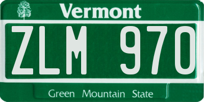 VT license plate ZLM970
