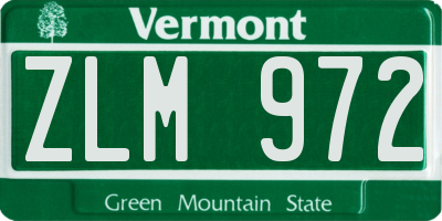 VT license plate ZLM972