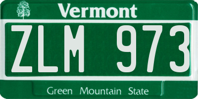 VT license plate ZLM973