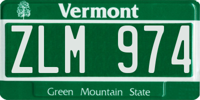 VT license plate ZLM974