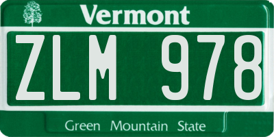 VT license plate ZLM978