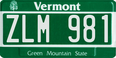 VT license plate ZLM981