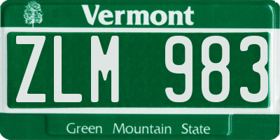 VT license plate ZLM983