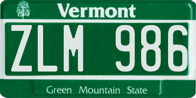 VT license plate ZLM986