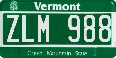 VT license plate ZLM988