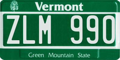 VT license plate ZLM990