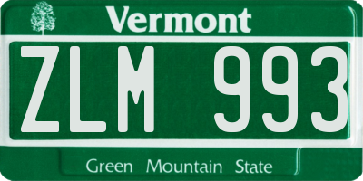 VT license plate ZLM993