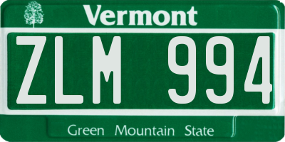 VT license plate ZLM994