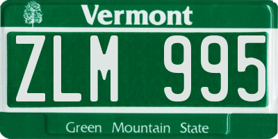 VT license plate ZLM995