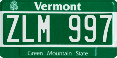 VT license plate ZLM997