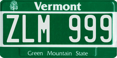 VT license plate ZLM999