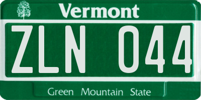 VT license plate ZLN044