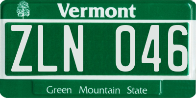 VT license plate ZLN046