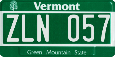 VT license plate ZLN057
