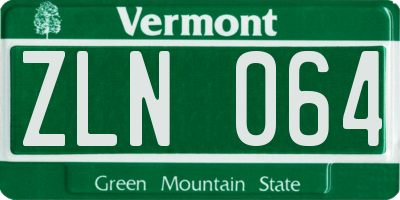 VT license plate ZLN064