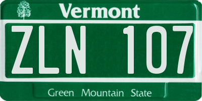 VT license plate ZLN107