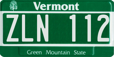 VT license plate ZLN112