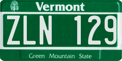 VT license plate ZLN129
