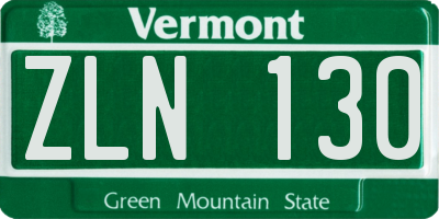VT license plate ZLN130
