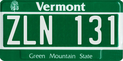 VT license plate ZLN131