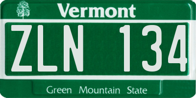 VT license plate ZLN134