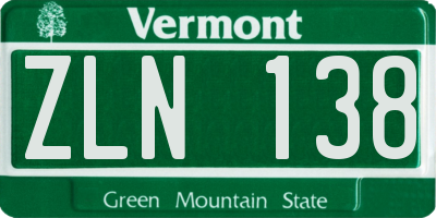 VT license plate ZLN138