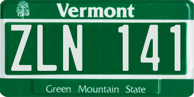 VT license plate ZLN141