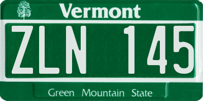 VT license plate ZLN145