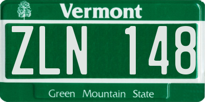 VT license plate ZLN148