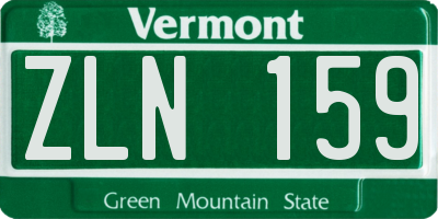 VT license plate ZLN159