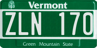 VT license plate ZLN170
