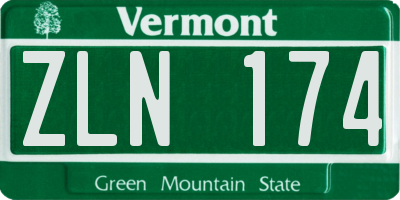 VT license plate ZLN174