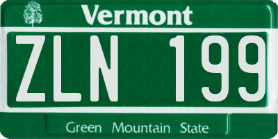 VT license plate ZLN199